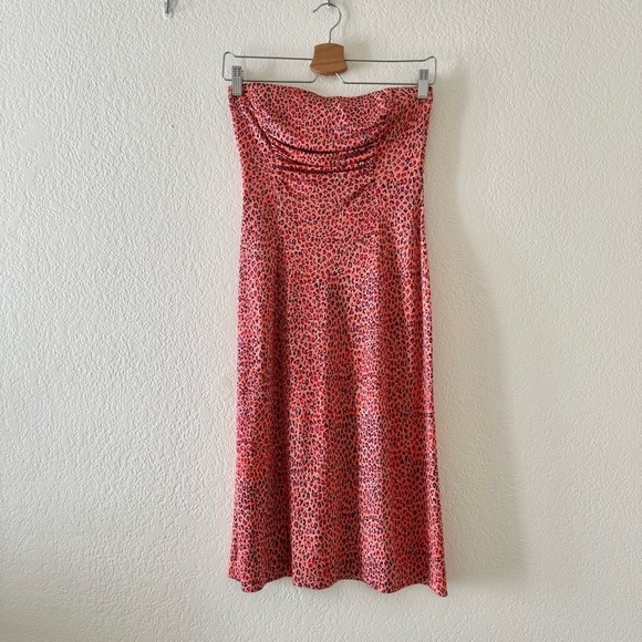 Diane Von Furstenberg 100% Silk Strapless animal leopard Dress - Picture 1 of 4